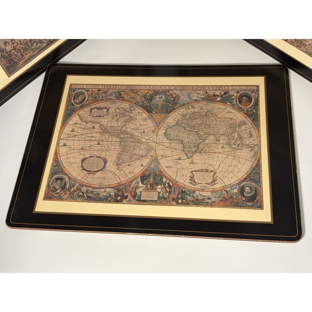 Set of 3 Vintage Pimpernel‎ Old World Map Placemats Cork Back Place Mats/*READ* - Picture 4 of 16